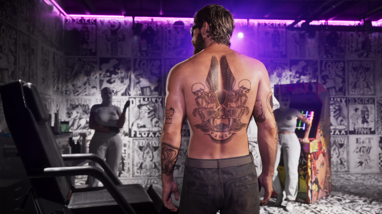 Electric Fang Tattooの外観とネオン看板を写したスクリーンショット