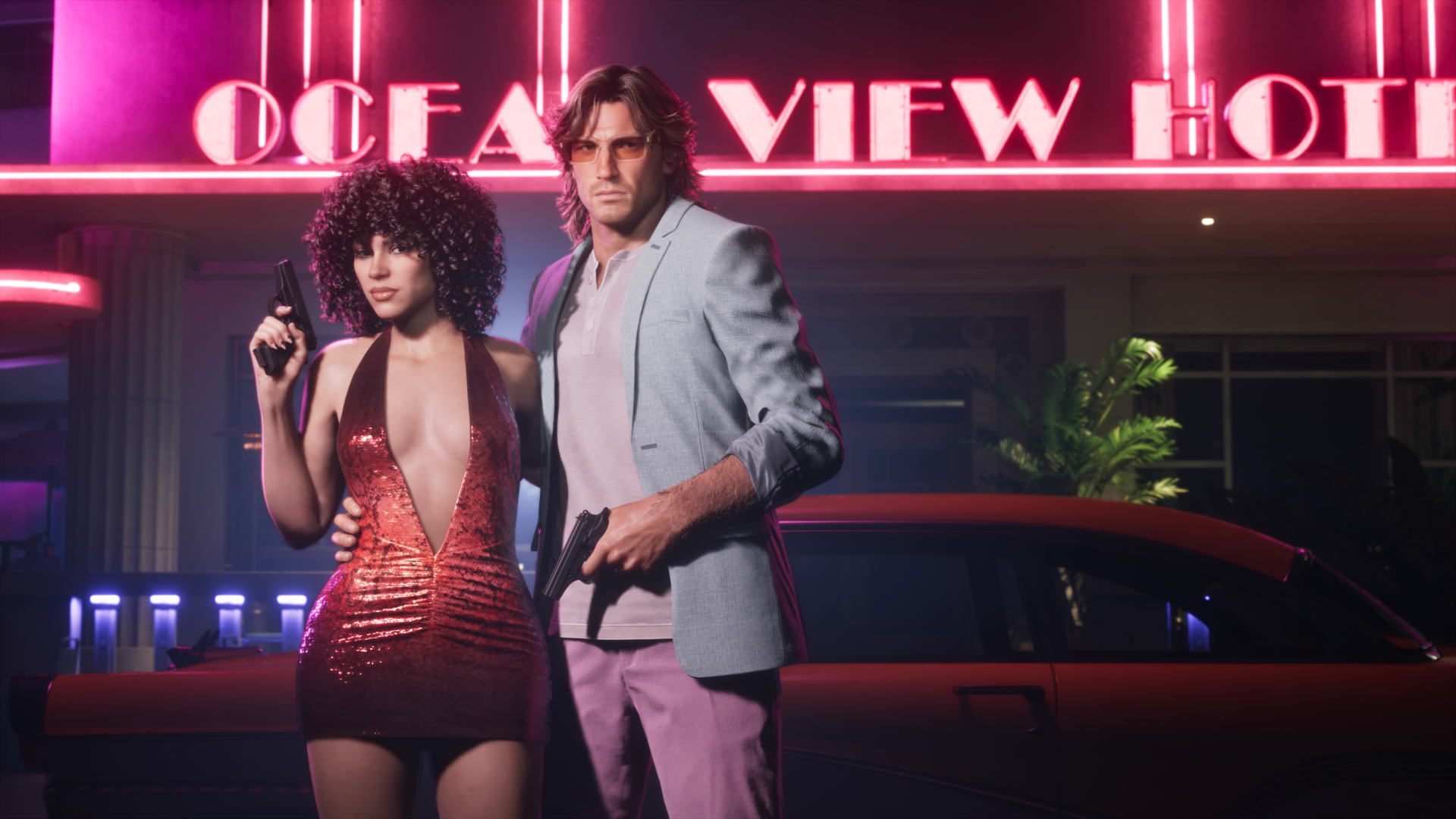 GTA6 予約特典 ヴィンテージ・バイスシティパックのジェイソンとルシアの限定衣装