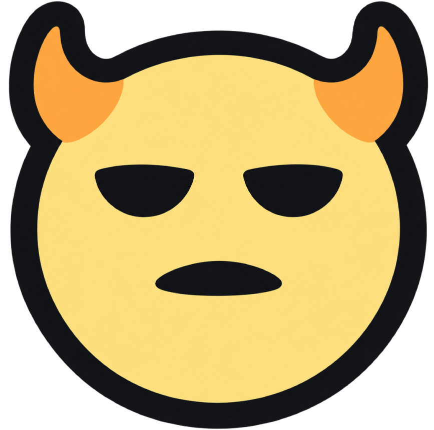 攻撃的:黄色の角付きの顔